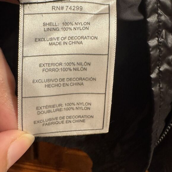 NWT Bebe Sport Womens Gold Hooded Metallic Full Zip Windbreaker Jacket Large - Picture 12 of 16